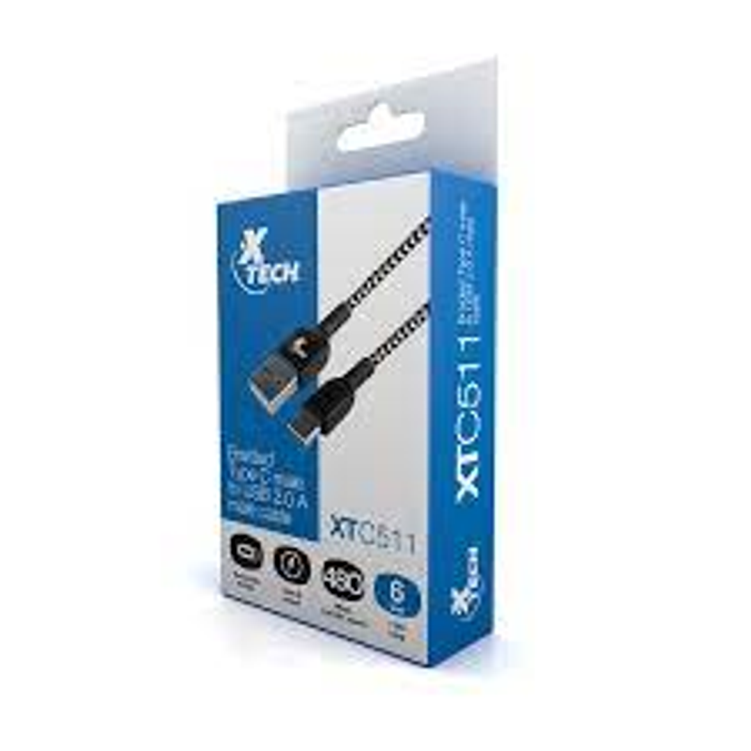CABLE XTECH TRENZADO CONECTOR TIPO C 1.8M 1