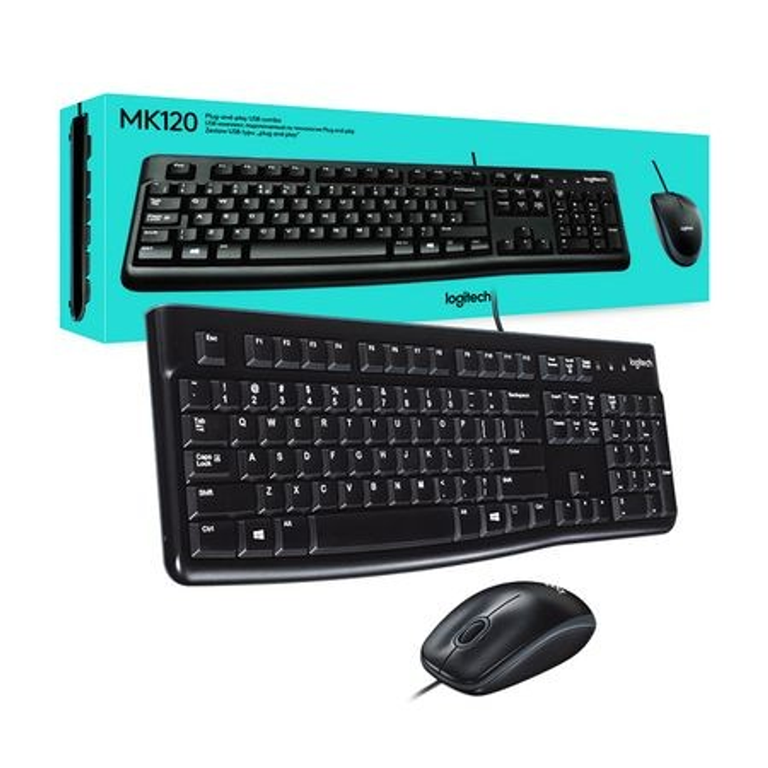 COMBO DE TECLADO Y MOUSE LOGITECH CON CABLE 1