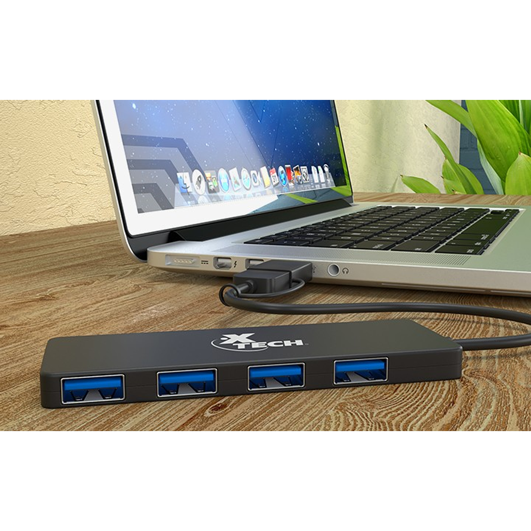 Concentrador Xtech XTC390 de 4 puertos USB 3.0 3