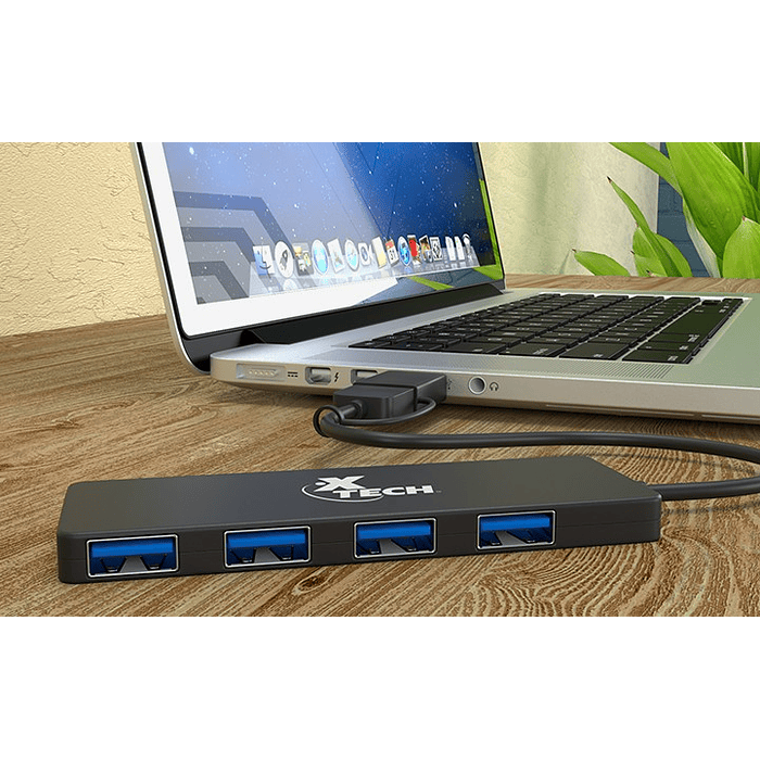 Concentrador Xtech XTC390 de 4 puertos USB 3.0 3