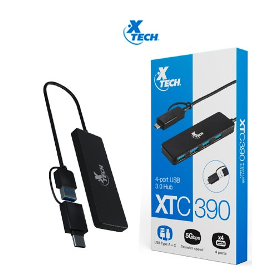 Concentrador Xtech XTC390 de 4 puertos USB 3.0 1