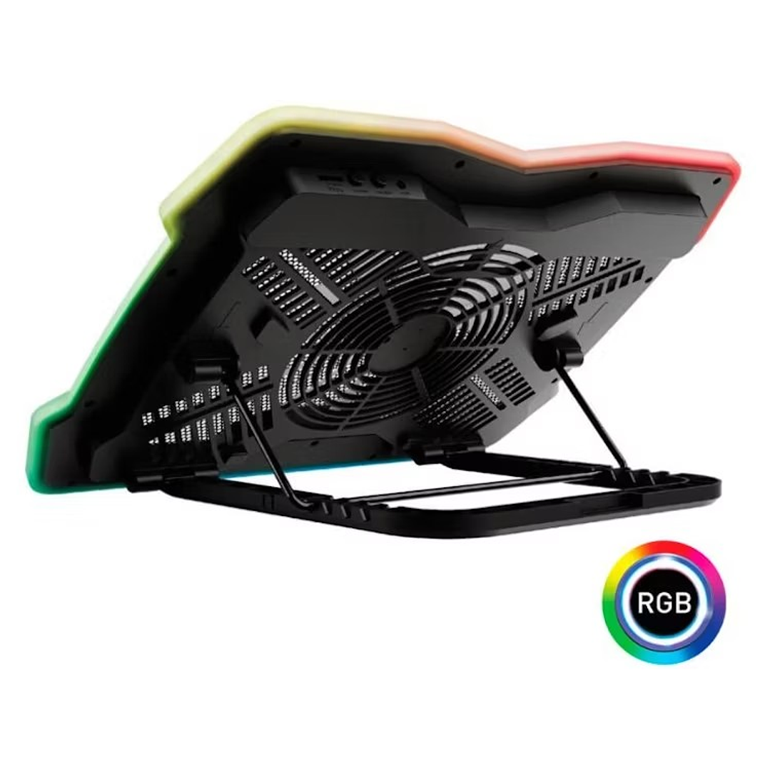 Cooler Laptop Trust GXT 1126 Aura RGB  1 Cooler  4 Niveles  700 RPM  Laptops a 17″ 4