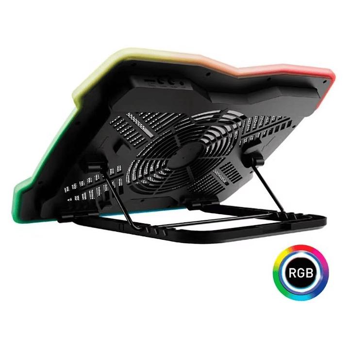Cooler Laptop Trust GXT 1126 Aura RGB  1 Cooler  4 Niveles  700 RPM  Laptops a 17″ 4
