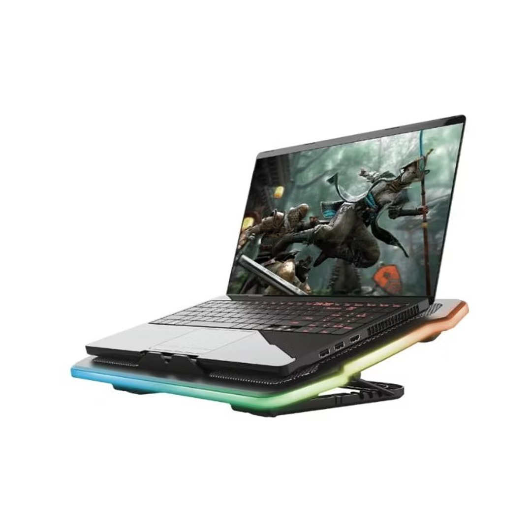 Cooler Laptop Trust GXT 1126 Aura RGB  1 Cooler  4 Niveles  700 RPM  Laptops a 17″ 2