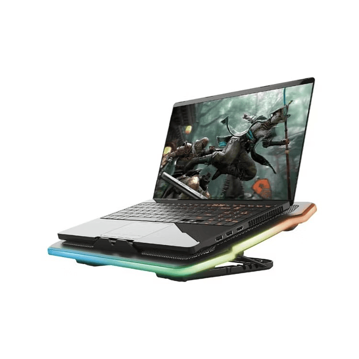 Cooler Laptop Trust GXT 1126 Aura RGB  1 Cooler  4 Niveles  700 RPM  Laptops a 17″ 2