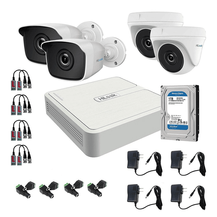 CÁMARAS SEGURIDAD HiLooK KIT 4 FULL HD 1080P 1
