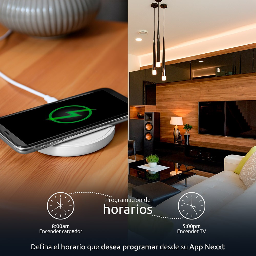 Enchufe inteligente Wi-Fi Cuatro salidas con USB para carga 4