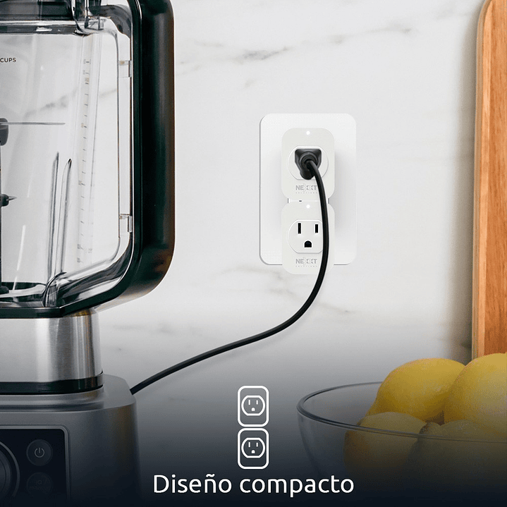Enchufe inteligente Wi-Fi Nexxt AHIWPSO4U1 2PK 3