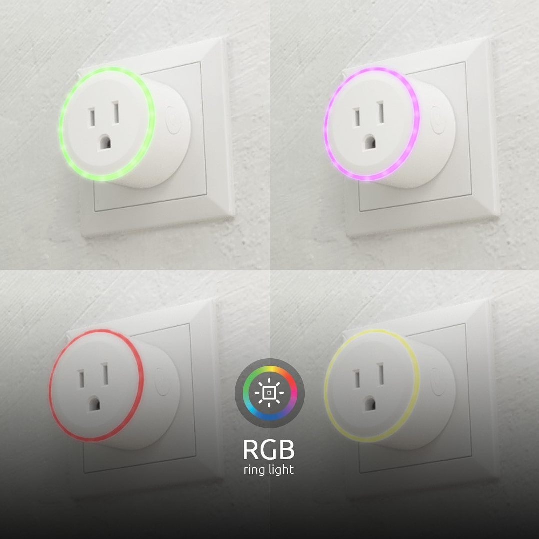 Enchufe único Wi-Fi inteligente Enchufe con luz RGB NHP-S610 3