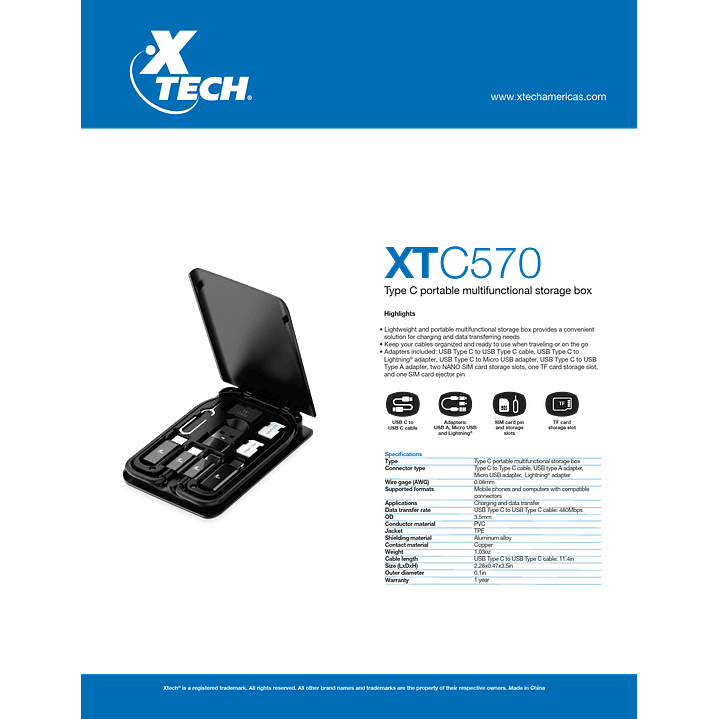 ESTUCHE MULTIUSO XTECH-570 3