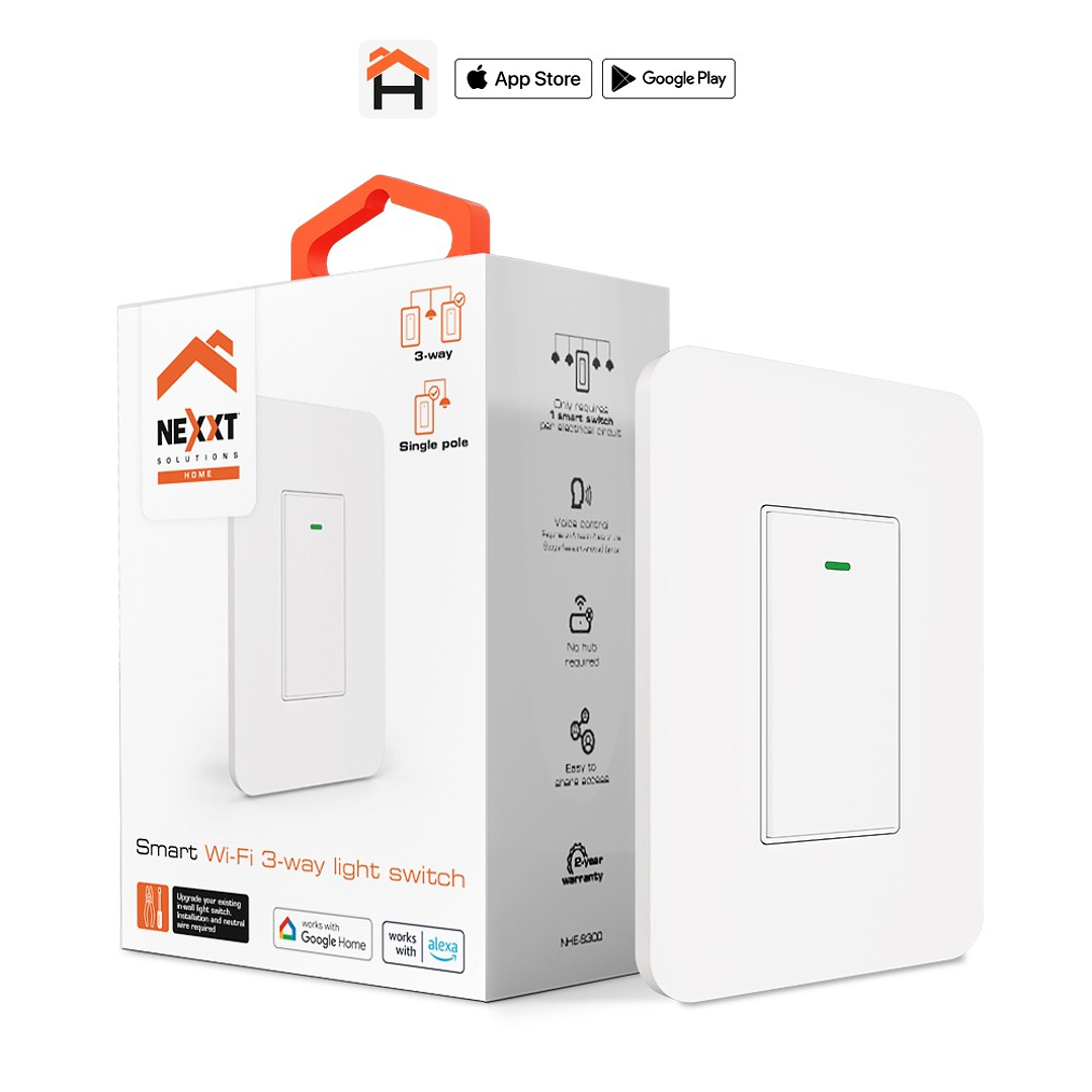 Interruptor de 3 vías inteligente con conexión Wi-Fi NHE-S300 - Nexxt 1