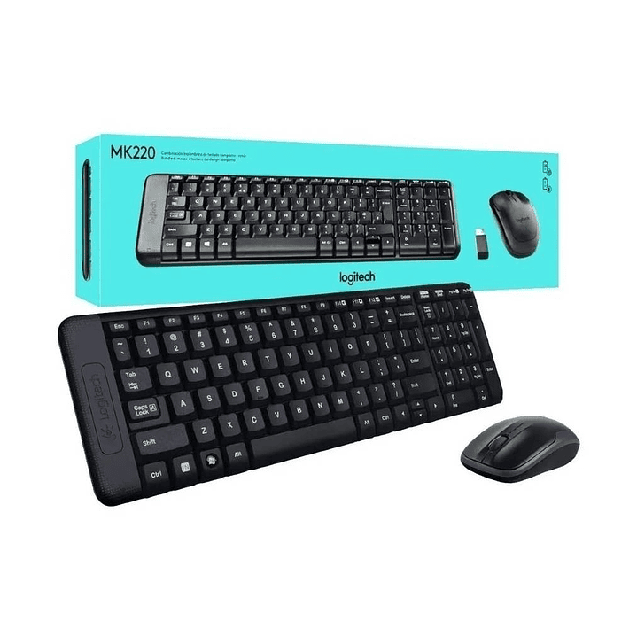KIT LOGITECH MK220 WIRELESS TECLADO + MOUSE 1
