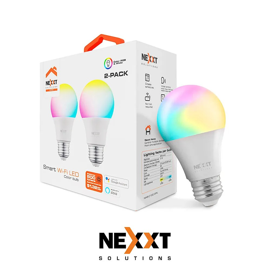 Nexxt Home NHB-C120 2PK Smart LED Bulb RGB Color 220V 1