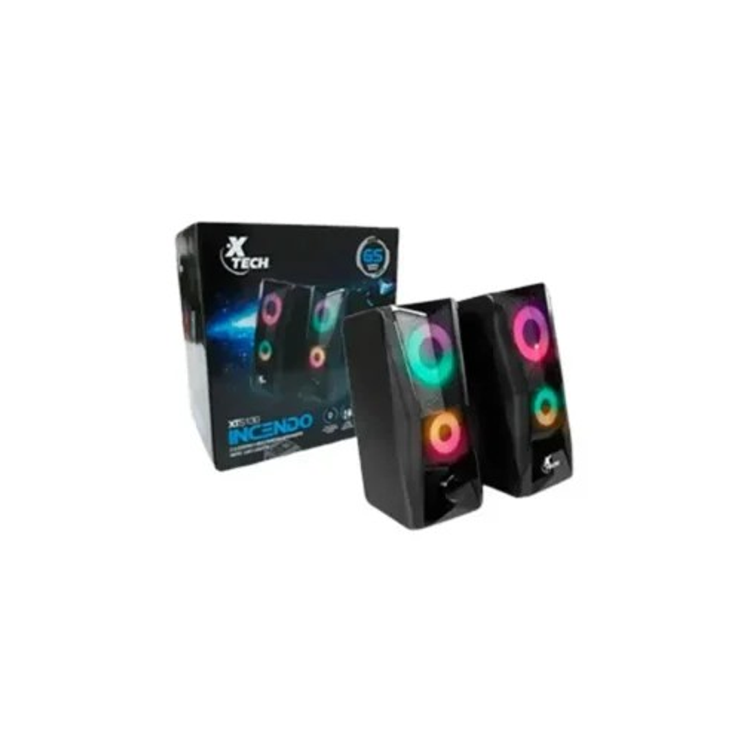 PARLANTE PC XTECH INCENDO LUCES LED 4W 2