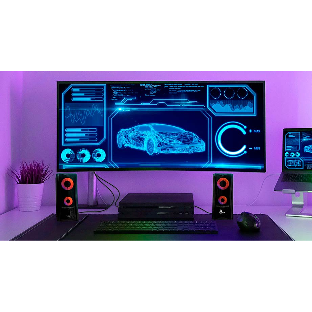 PARLANTE PC XTECH INCENDO LUCES LED 4W 3