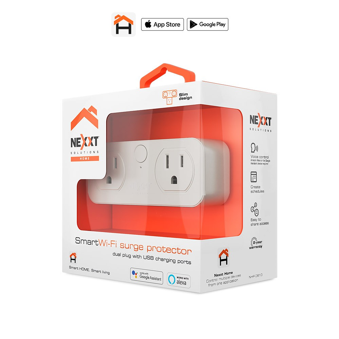 PROTECTOR DE SOBRETENSION NEXXT HOME NHP-D610 SMART WI-FI 2 PUERTOS USB 1