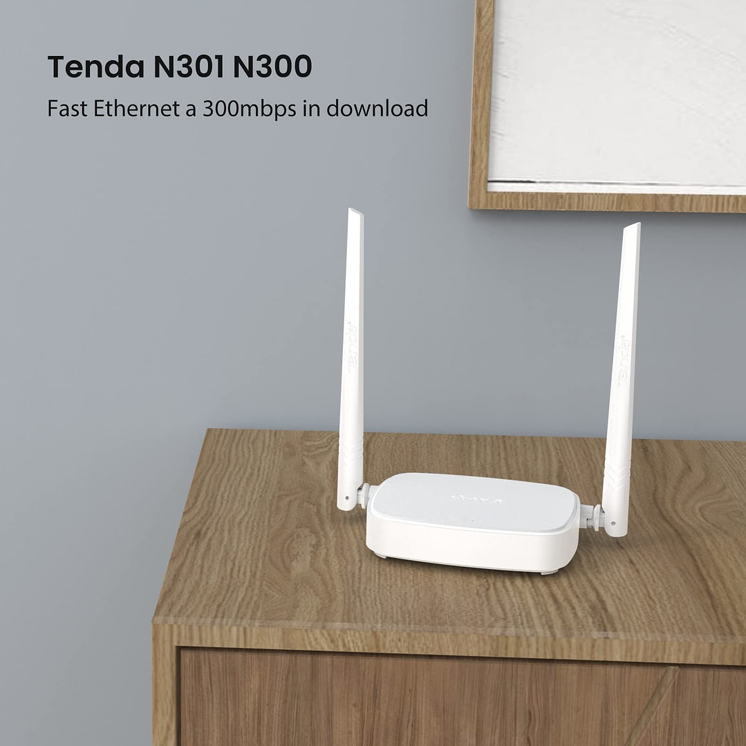 Router Inalámbrico Tenda N301 2 Antenas de 5DBI 300Mbps 2