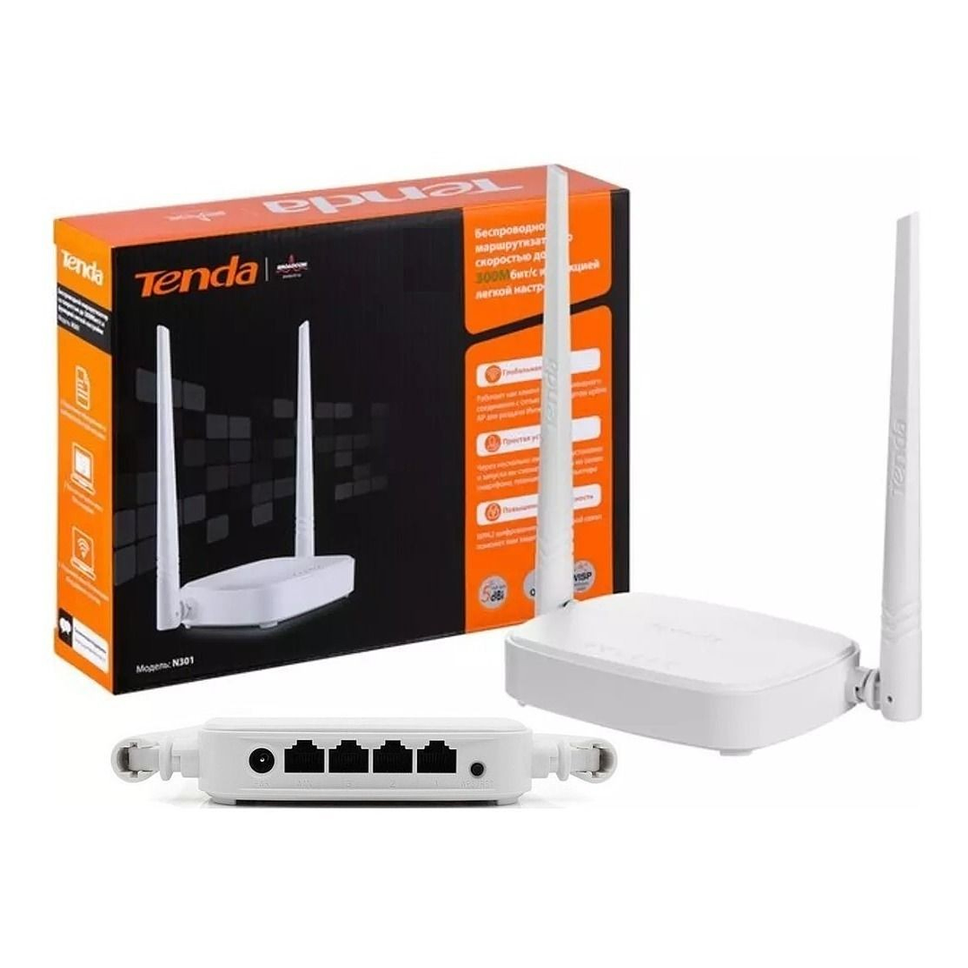 Router Inalámbrico Tenda N301 2 Antenas de 5DBI 300Mbps 1