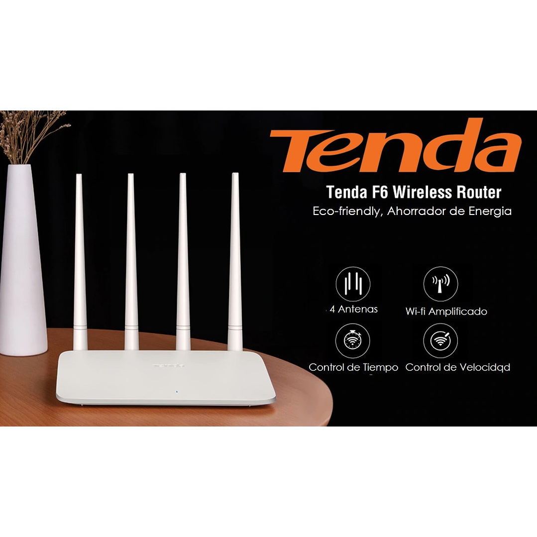 Router Tenda inalámbrico F6 4 Antenas de 5dbi 300 mbps 3