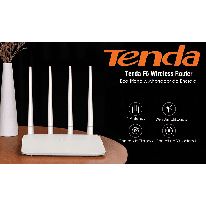 Router Tenda inalámbrico F6 4 Antenas de 5dbi 300 mbps 3