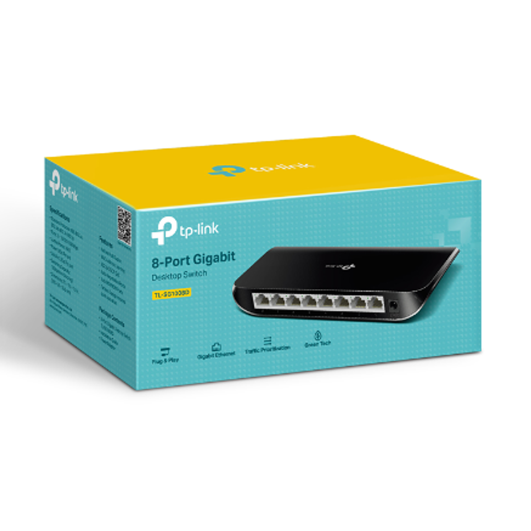 SWITCH TP-LINK 8 PUERTOS ( TL-SG1008D ) 10/100/1000 MBPS 1