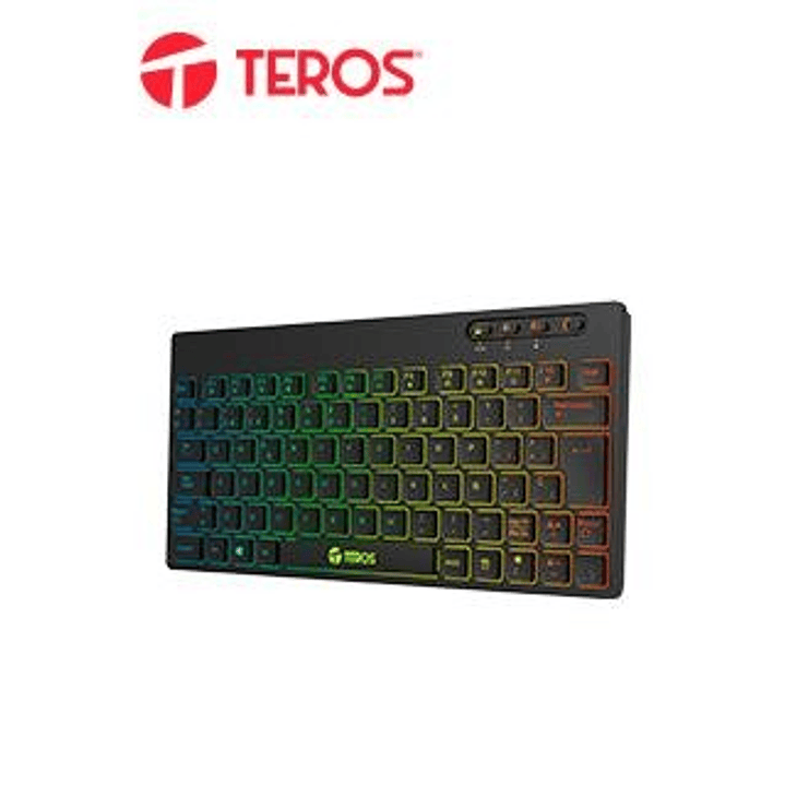 Teclado inalámbrico Teros multimedia  con iluminación RGB backlit 1