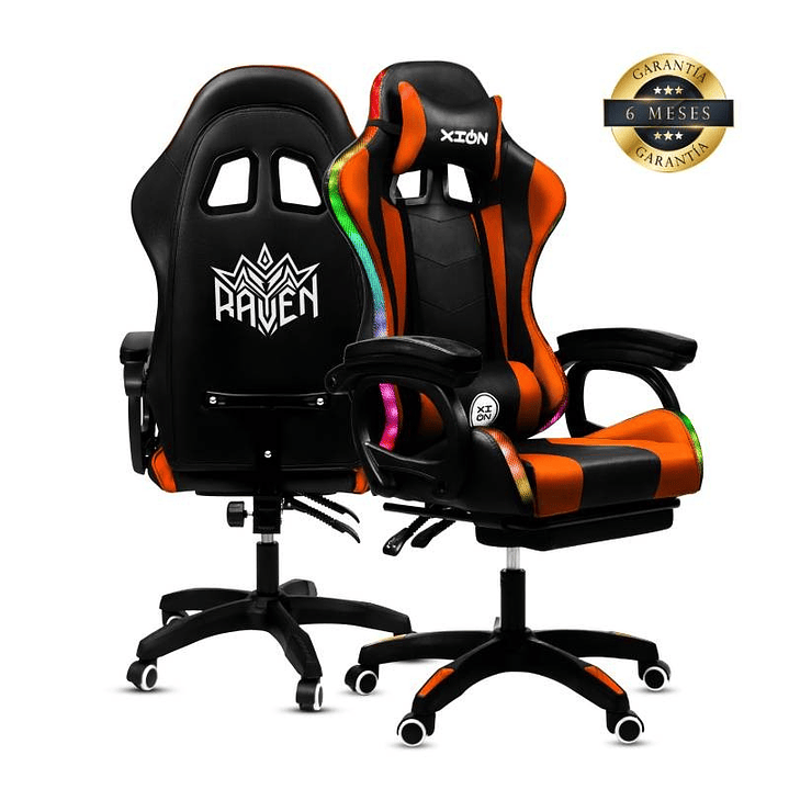 Silla Gamer Xion Raven RGB con Luces Masajeador 6