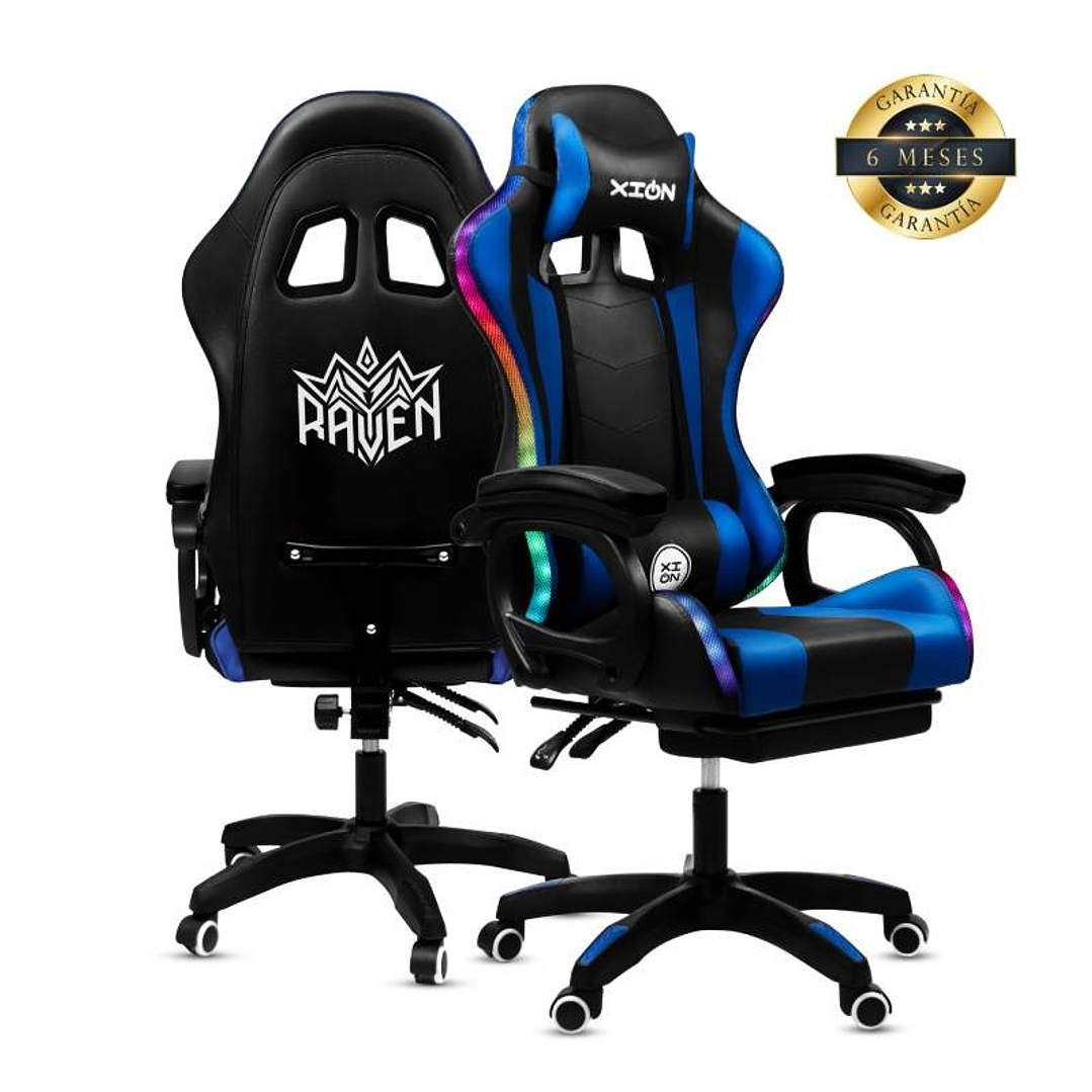 Silla Gamer Xion Raven RGB con Luces Masajeador 4