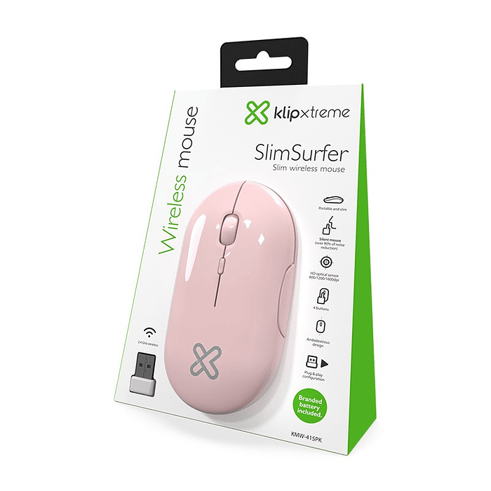 Mouse Inalámbrico Klip Xtreme SlimSurfer Silencioso 1600dpi KMW-415 3