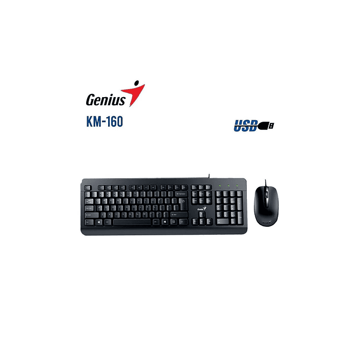 KIT GENIUS KM-160 (31330001414) TECLADO + MOUSE 1