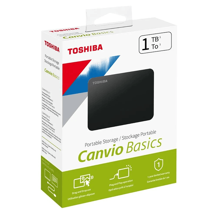 DISCO EXTERNO 1TB TOSHIBA CANVIO BASICS 1