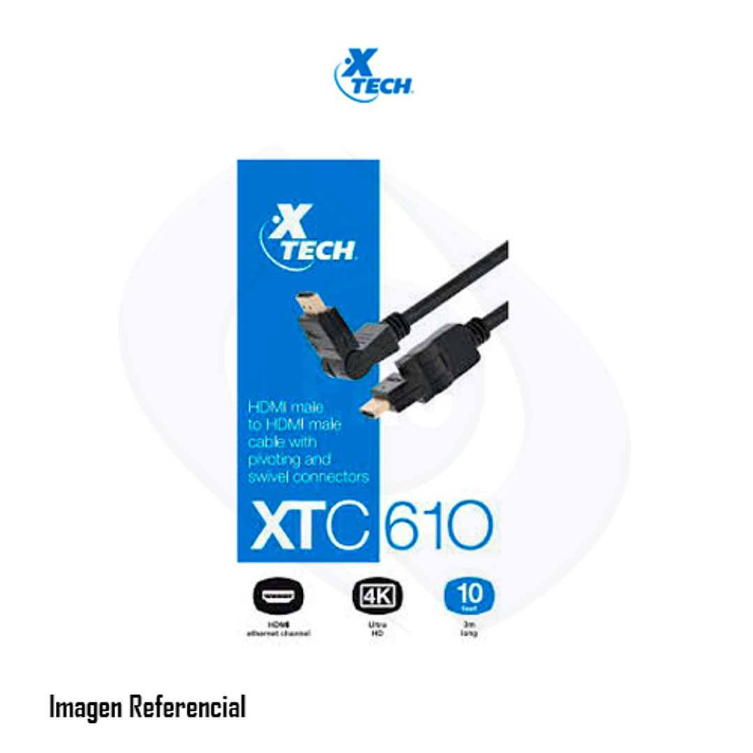 Cable HDMI Xtech XTC-610 HDMI 4K Giratorio Pivotante Macho a Macho 3M 1