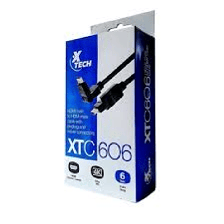 Cable HDMI Xtech XTC-606 HDMI 4K Giratorio Pivotante Macho a Macho 1.8M 1