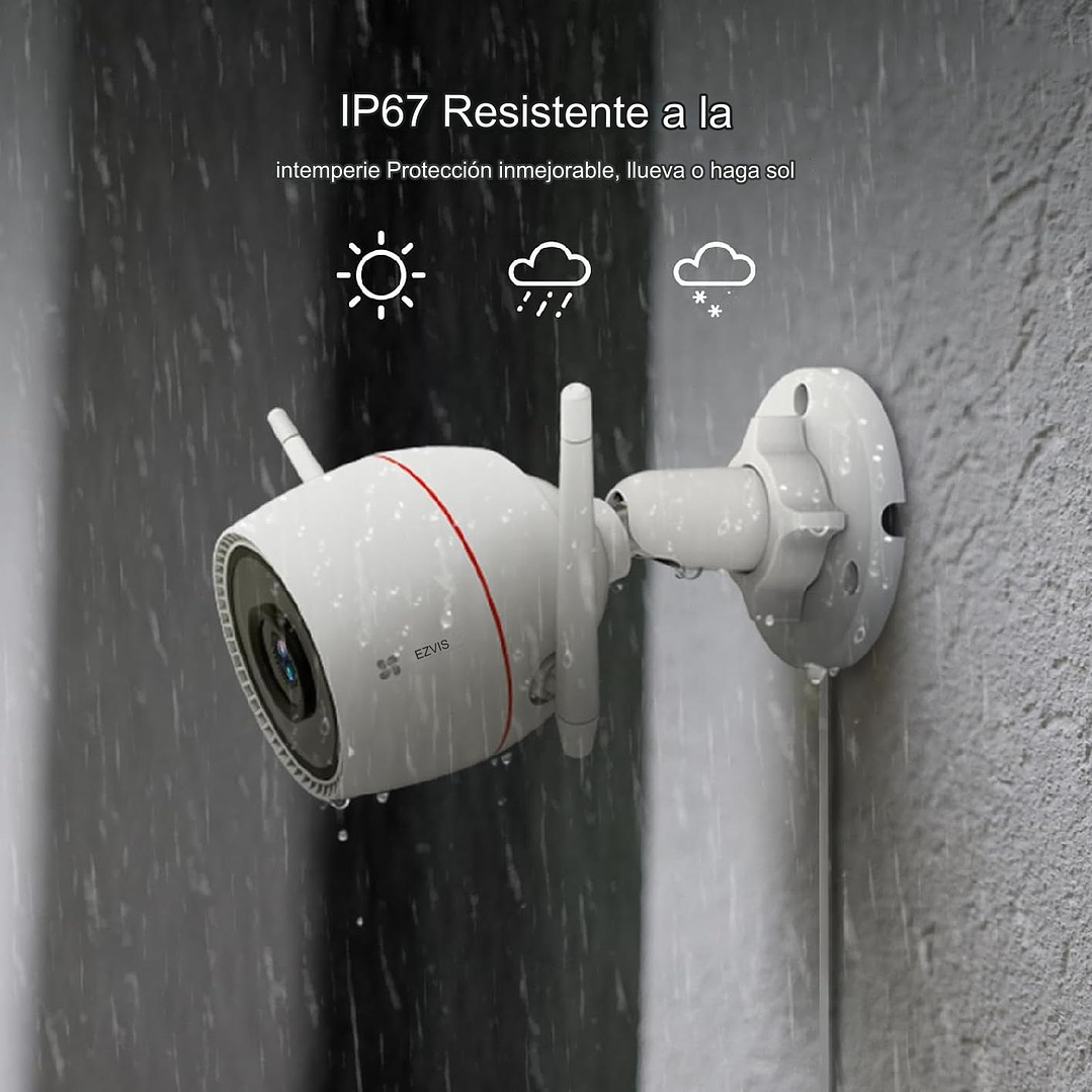 EZVIZ H3C 2K Cámara de Seguridad WIFI 3MP Exterior, Audio bidireccional Detección Humano Alexa 3