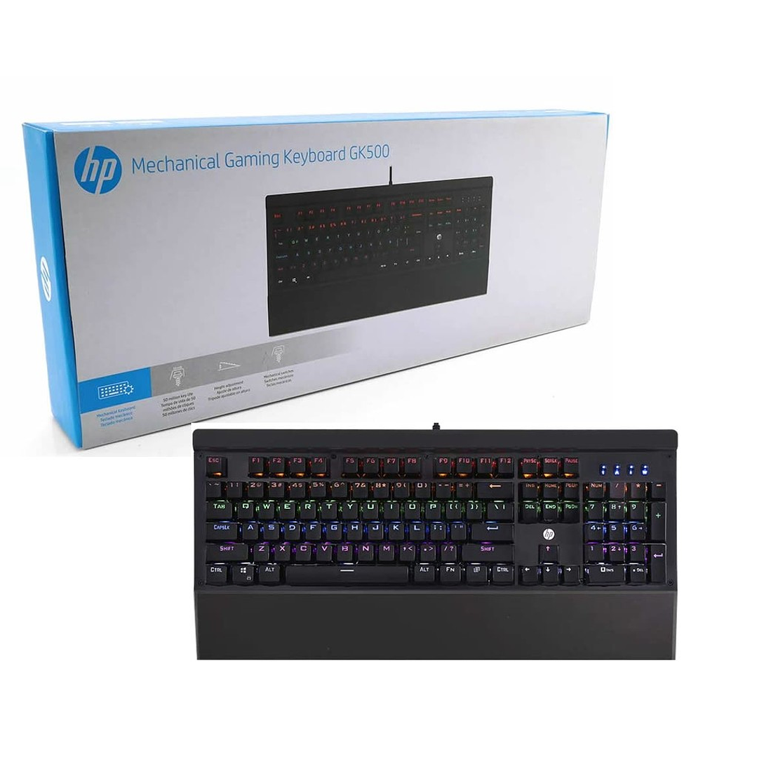 TECLADO MECANICO GAMING HP GK500 RGB USB NEGRO 1