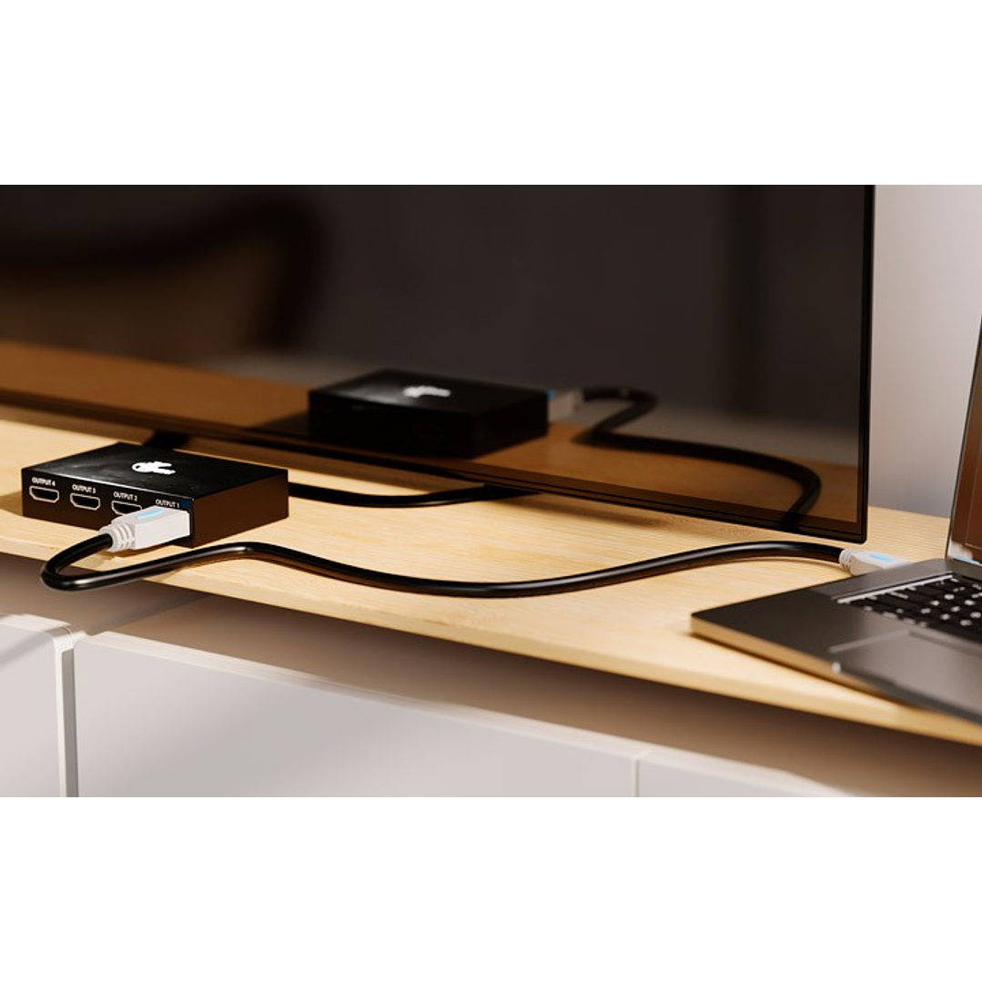MULTIPLICADOR HDMI XTECH DE 4 PUERTOS CON ALIMENTACION  2