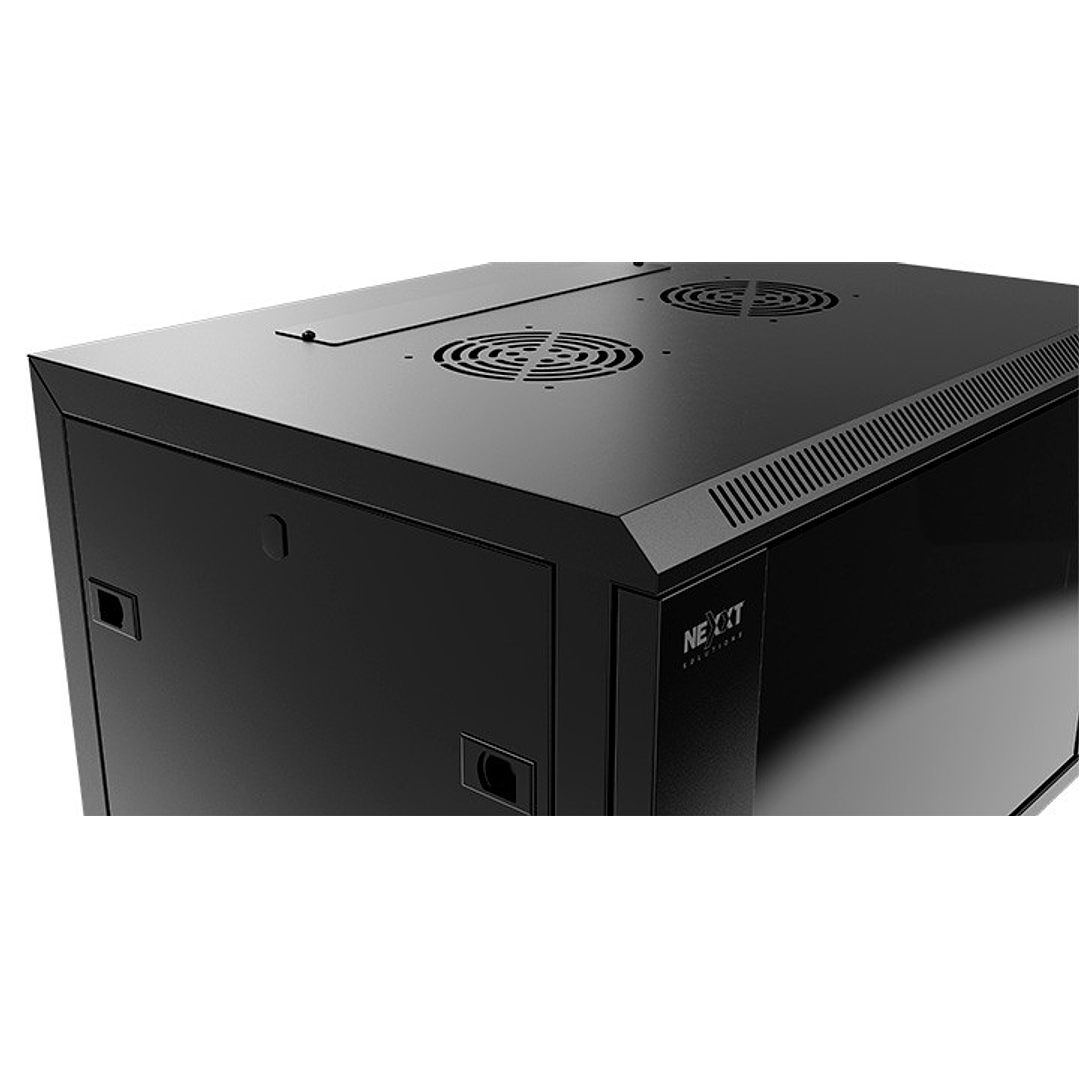 Gabinete Pared 19in 6U Rack Armario semi-ensamblado GlassTemp Nexxt NEC-F6U64B 2