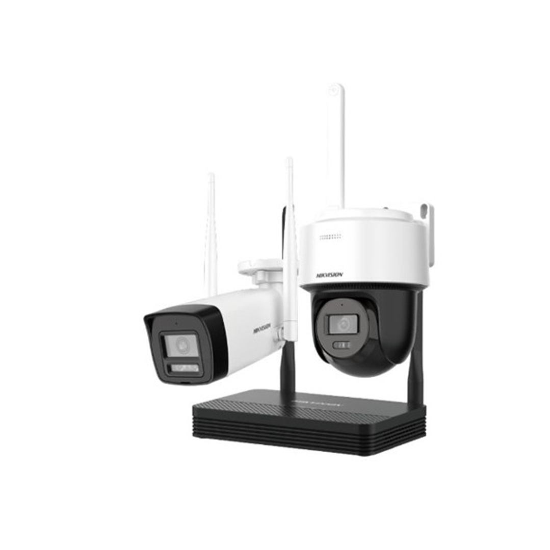 KIT 2 Cámaras Wifi Bala + Domo Pt NVS Hikvision Easylink 4mp 2