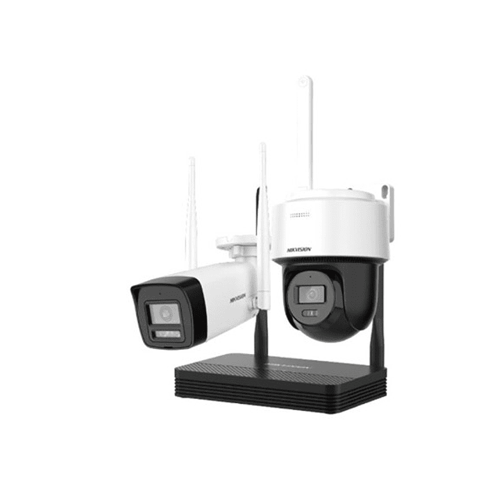 KIT 2 Cámaras Wifi Bala + Domo Pt NVS Hikvision Easylink 4mp 2