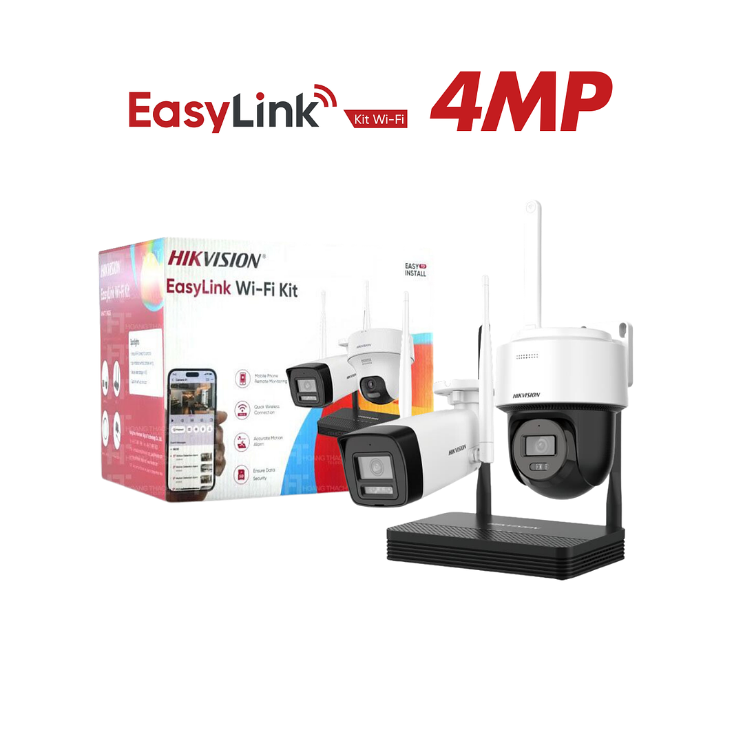 KIT 2 Cámaras Wifi Bala + Domo Pt NVS Hikvision Easylink 4mp 1