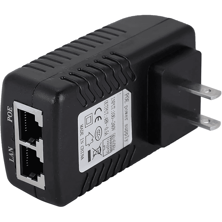 Inyector POE tipo fuente de pared 10/100Mbps 2