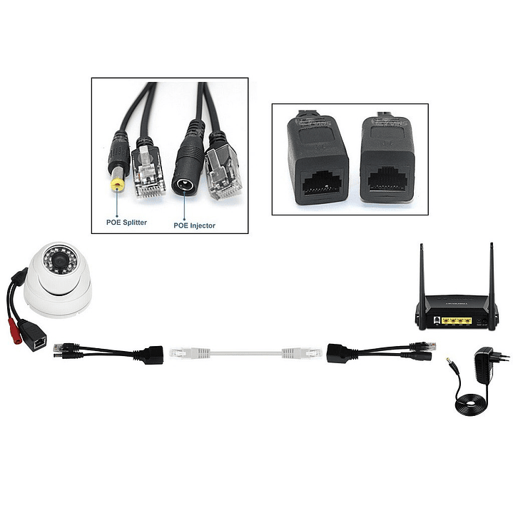 Conector POE Pasivo 12v para cámaras IP 2
