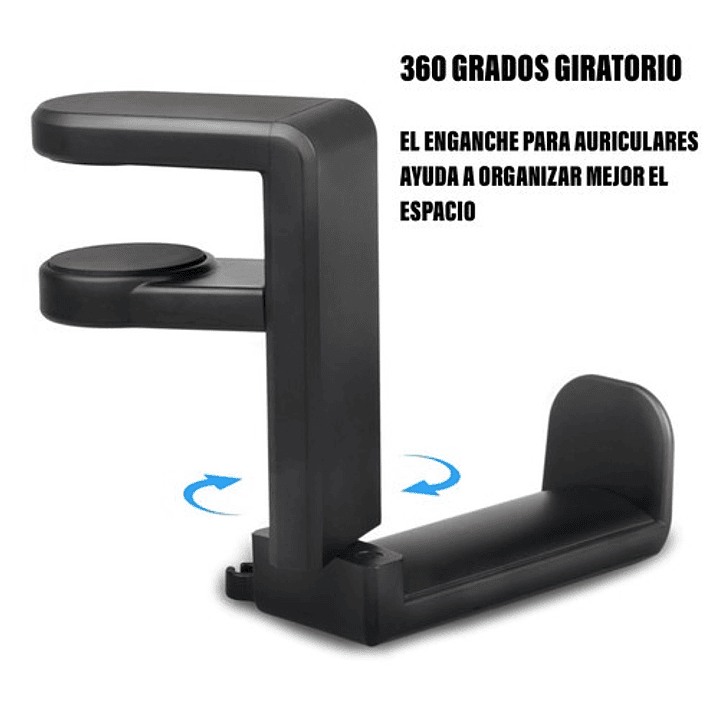 SOPORTE PARA AUDÍFONOS / ROTACIÓN 360°/ AJUSTE DE GANCHO POR RESORTE 4