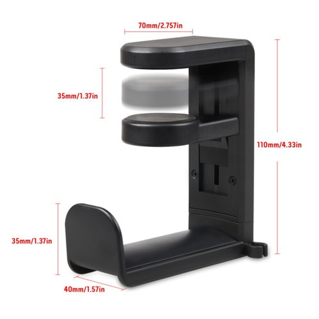 SOPORTE PARA AUDÍFONOS / ROTACIÓN 360°/ AJUSTE DE GANCHO POR RESORTE 5