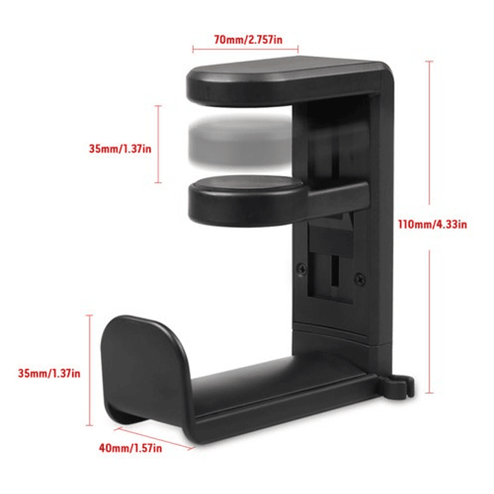 SOPORTE PARA AUDÍFONOS / ROTACIÓN 360°/ AJUSTE DE GANCHO POR RESORTE 5