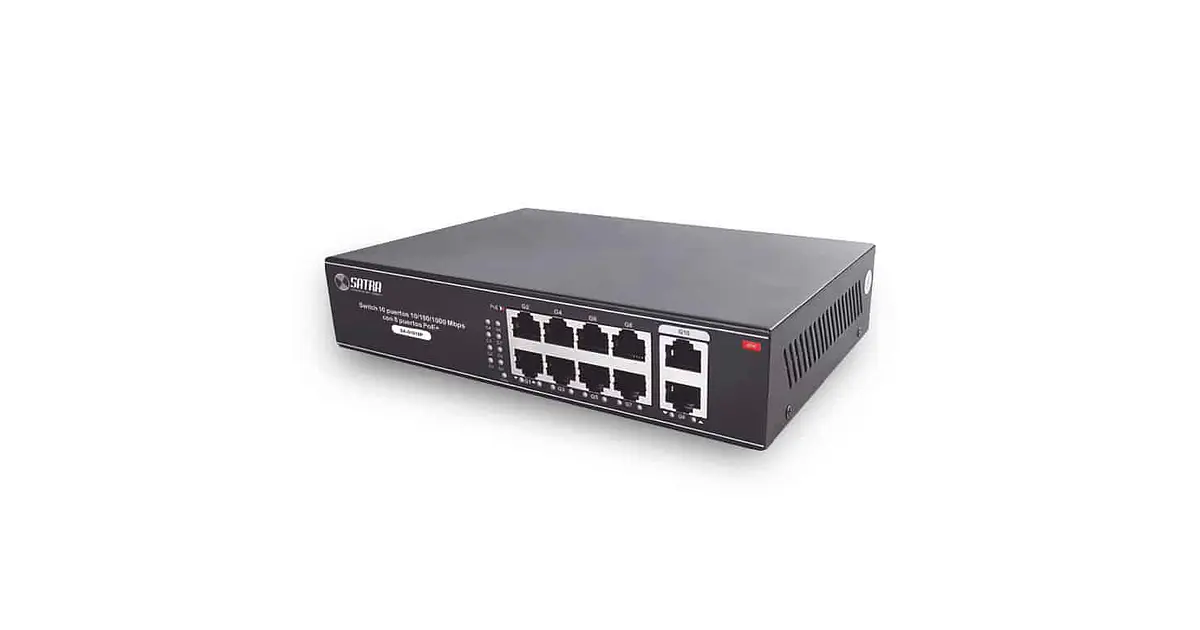 SWITCH 10 PUERTOS GIGABIT CON 8 PUERTOS POE+ 30W NO ADMINIS