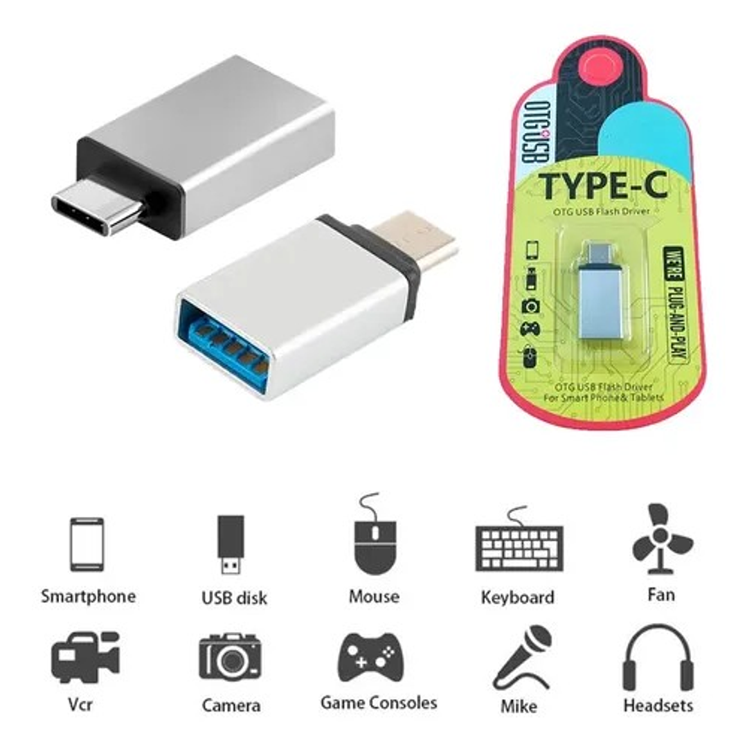 Adaptador OTG DE USB A TIPO C 2