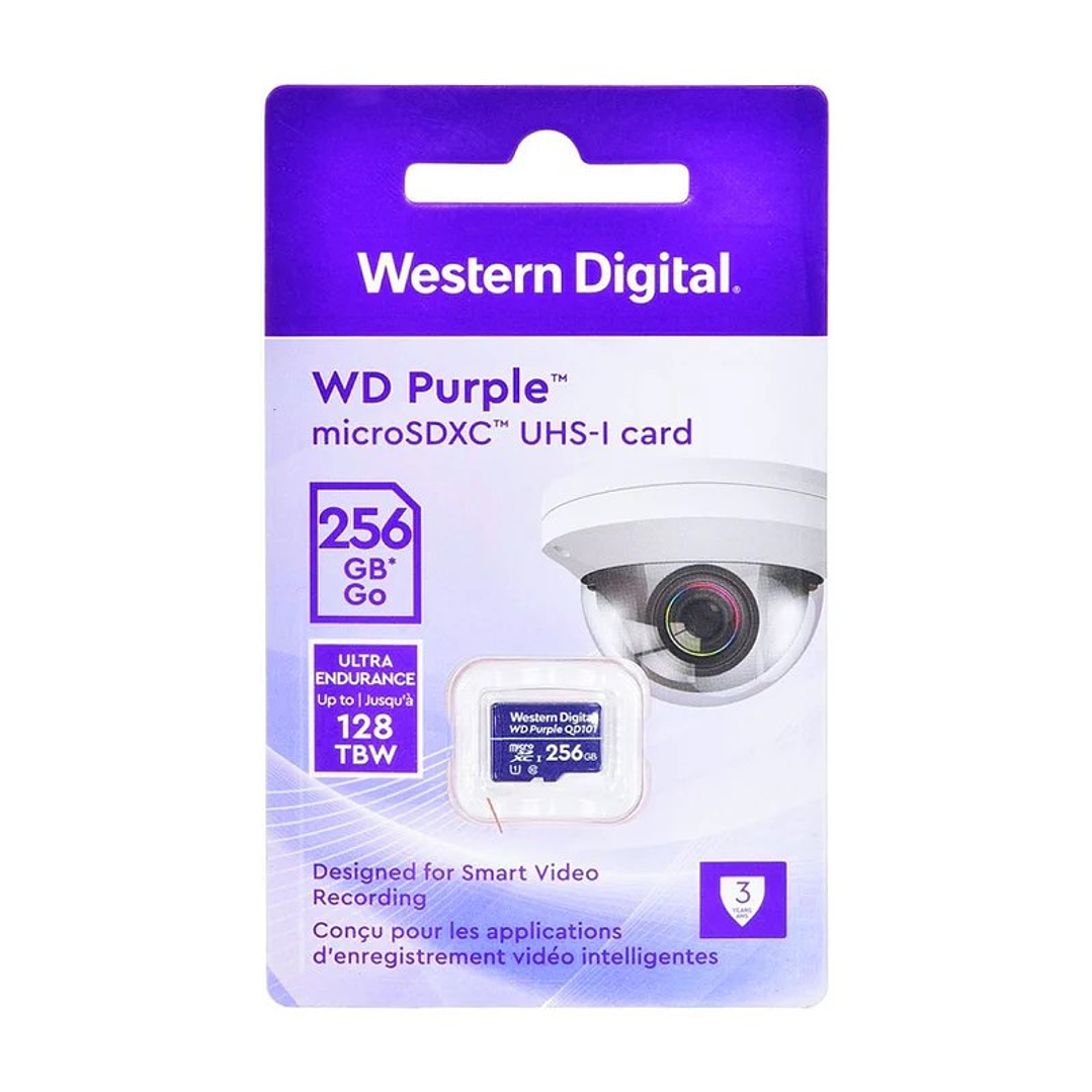 Memoria MicroSD Flash WD Púrpura 256GB exclusivo para videovigilancia 24x7 1