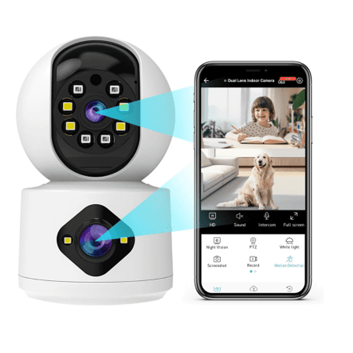 CÁMARA LANTUN WIFI SEGURIDAD VIGILANCIA 360° DUAL LENTE FHD AUDIO BIDIRECCIONAL 1