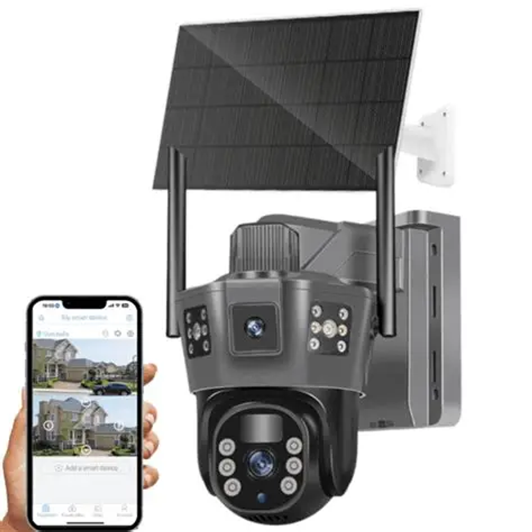 Cámara Seguridad IP con Panel Solar 4K de 8 MP con doble lente 1